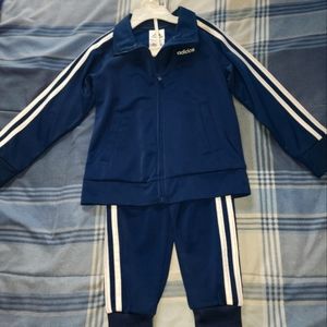 EUC Adidas Navy Blue & White Toddler Boy 2 piece set.